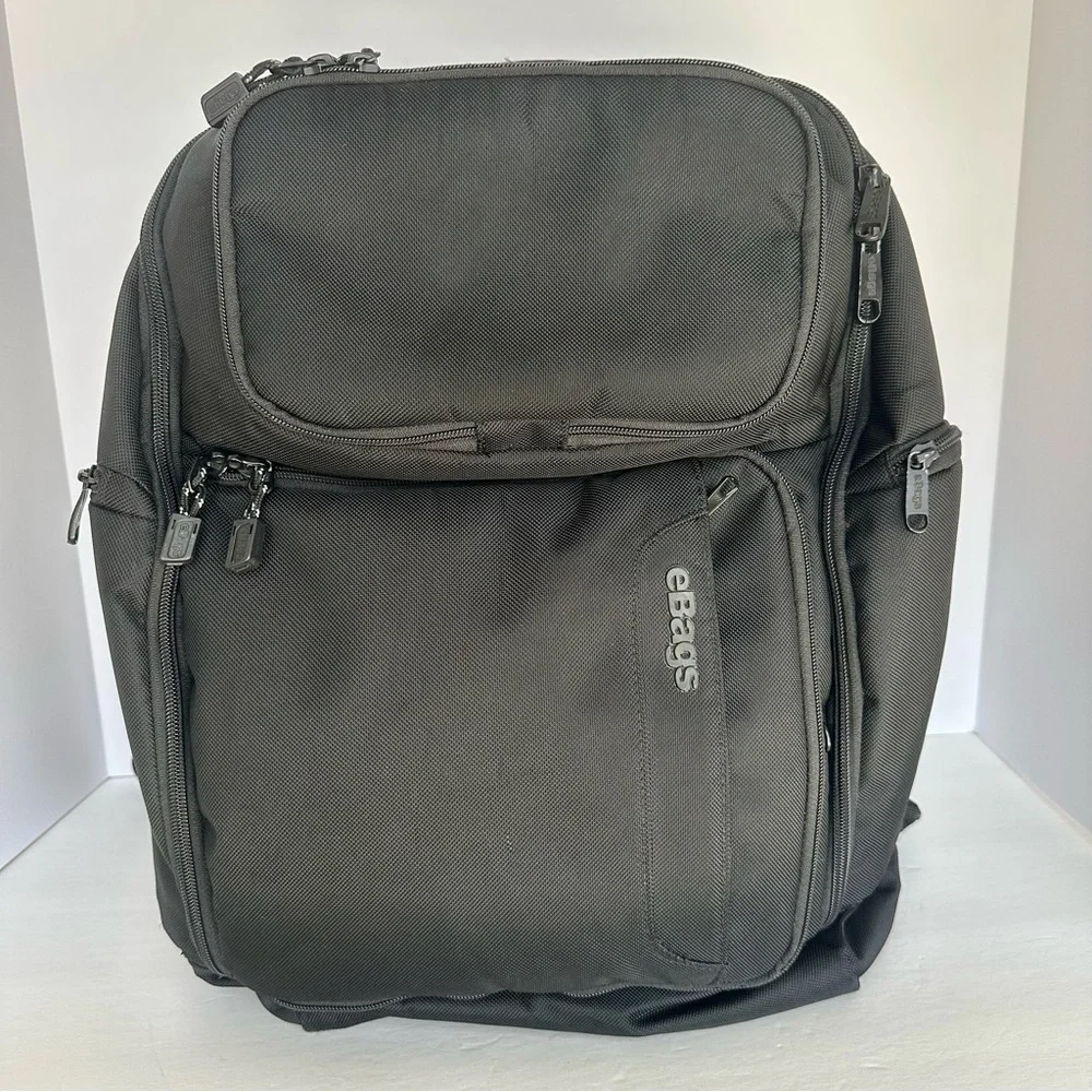 eBags Professional Slim Laptop Backpack Black Travel Work Business Carry On Tech